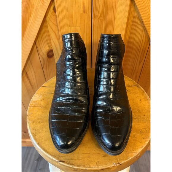 Volatile Women’s Black Croc Ankle Bootie Sz 9 - Picture 2 of 9